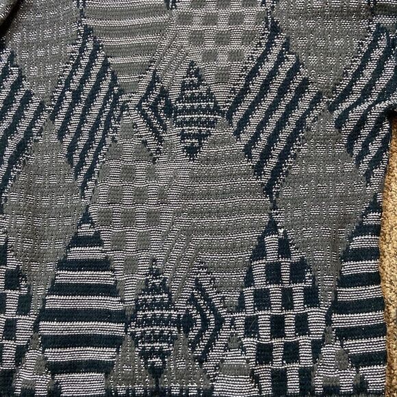 VTG, 80s Urban Works  Blend Sweater-Leather Trimmed Gray Black Size 8 Unisex - Picture 6 of 9